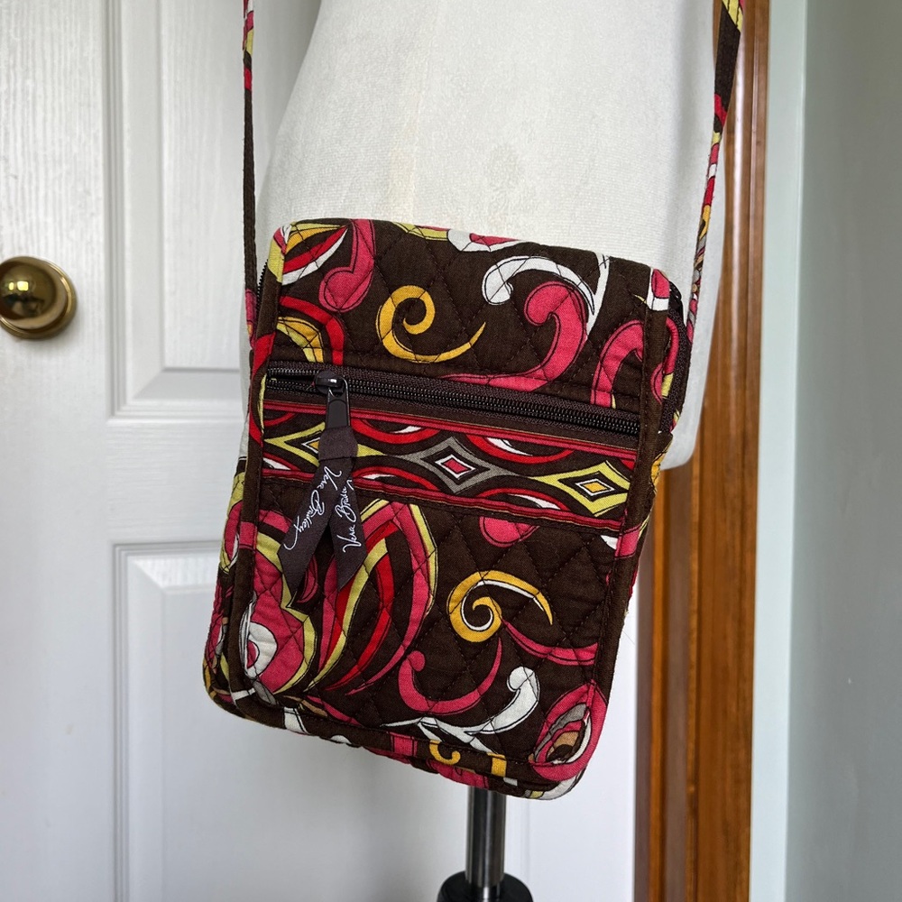 Vera Bradley Crossbody Puccini Pattern Brown Red Yellow